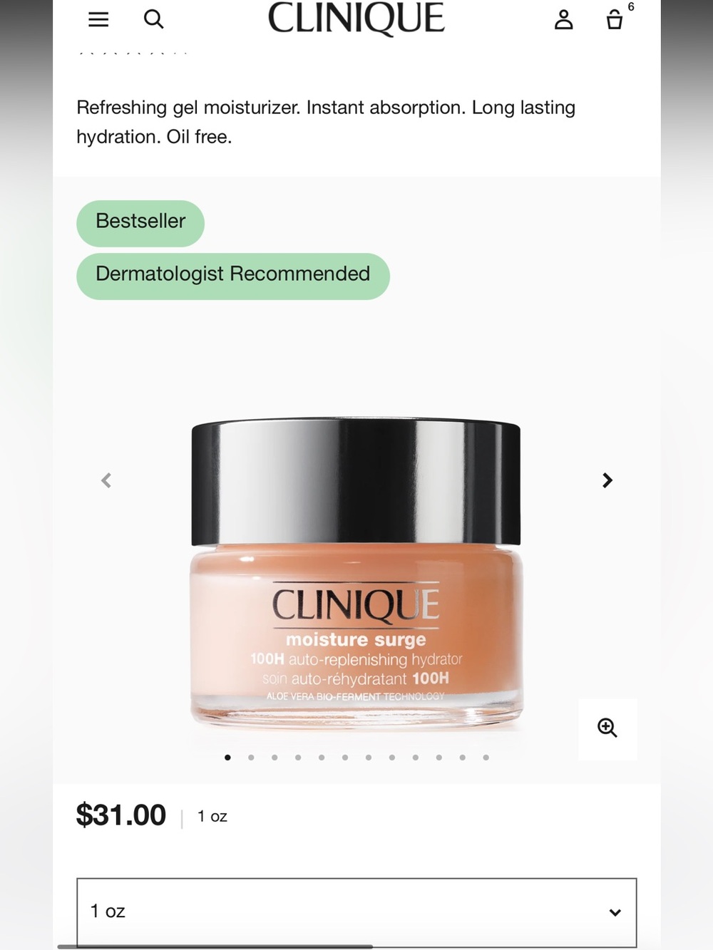 Clinique Moisture Surge 100H Auto-Replenishing Hydrator - 1oz/30ml
